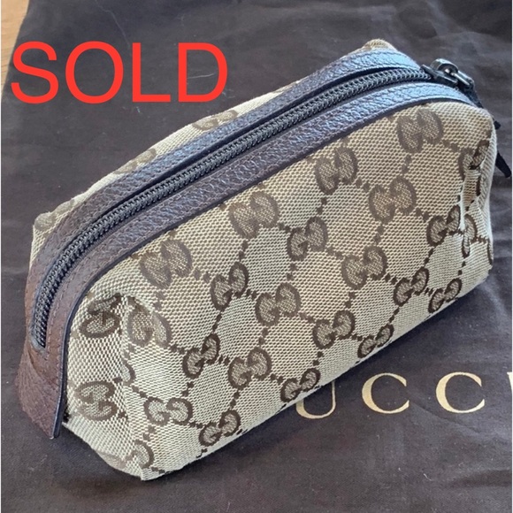 Gucci Monogram Canvas Cosmetic Pouch - Picture 1 of 11